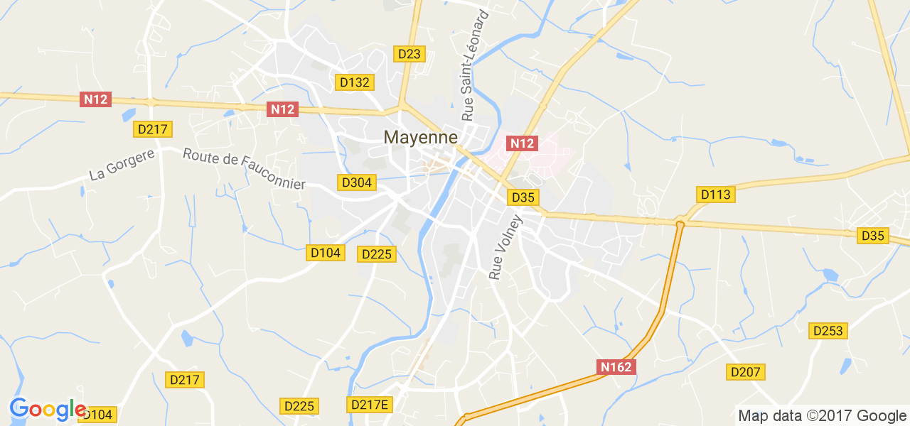 map de la ville de Mayenne