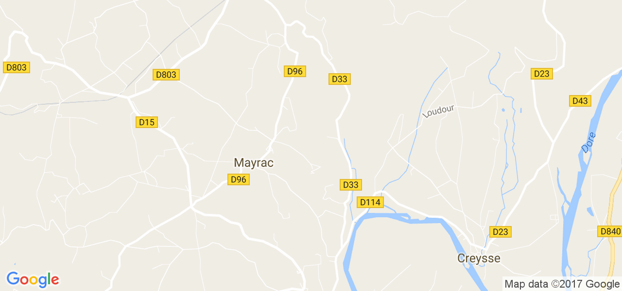 map de la ville de Mayrac