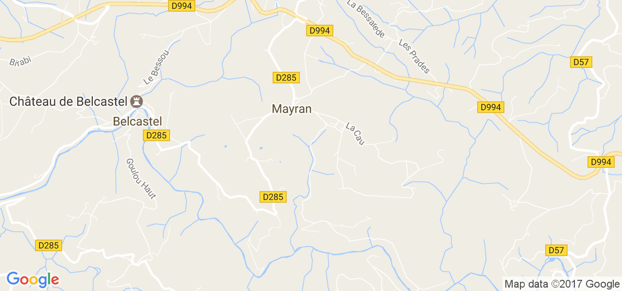 map de la ville de Mayran