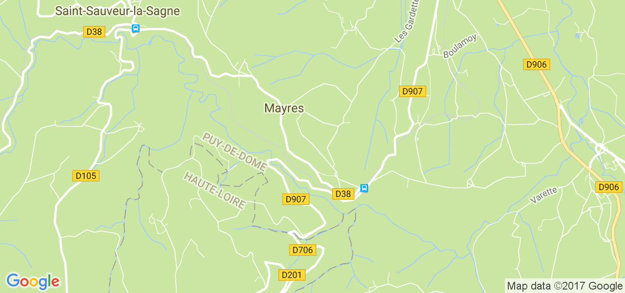 map de la ville de Mayres