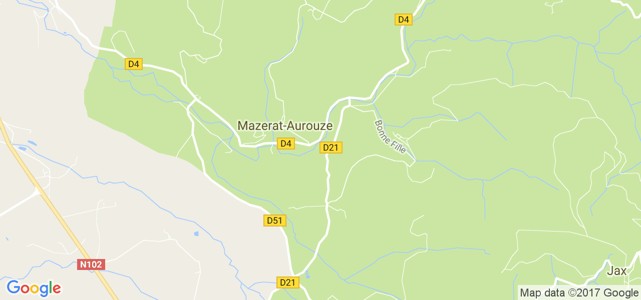 map de la ville de Mazerat-Aurouze