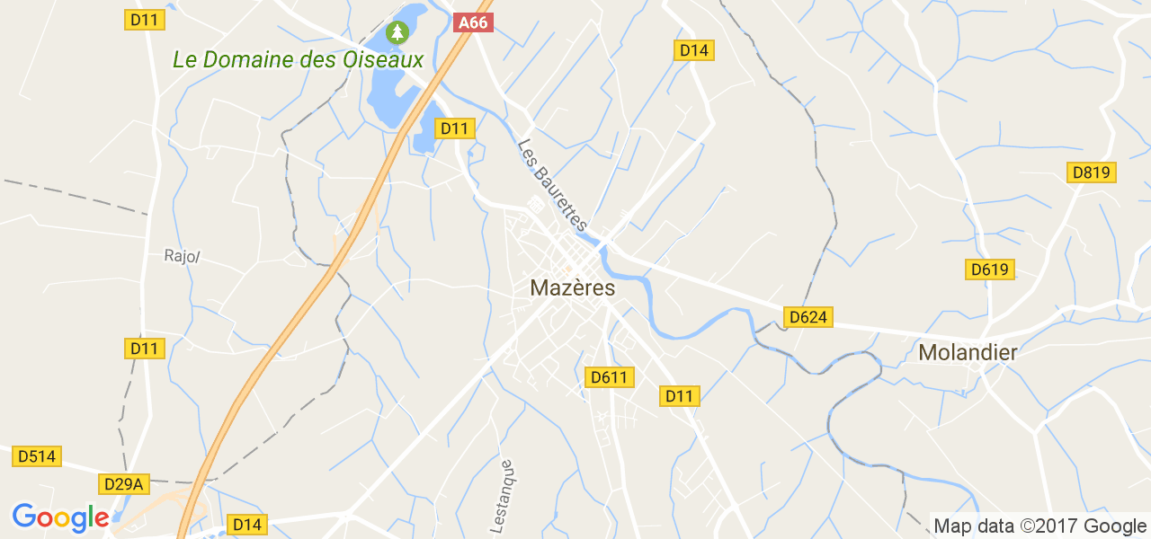 map de la ville de Mazères