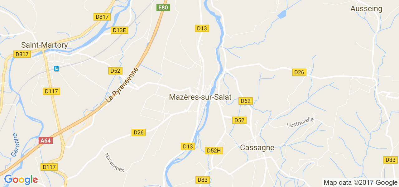 map de la ville de Mazères-sur-Salat