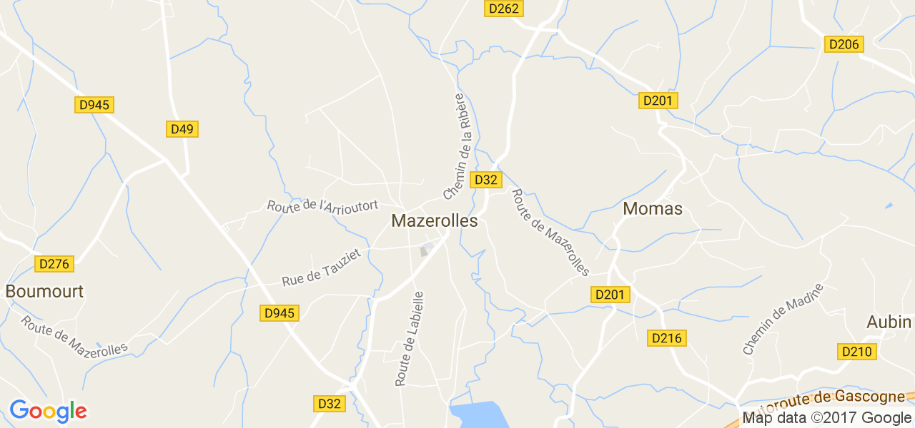 map de la ville de Mazerolles