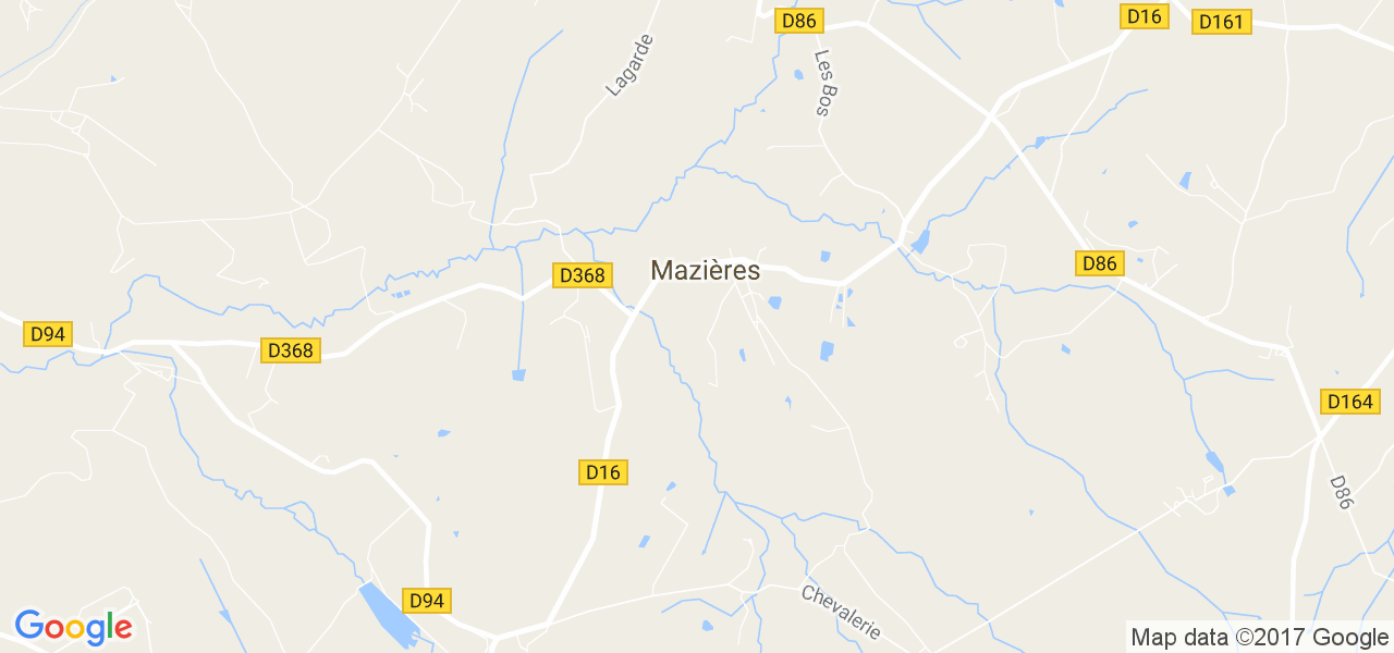 map de la ville de Mazières