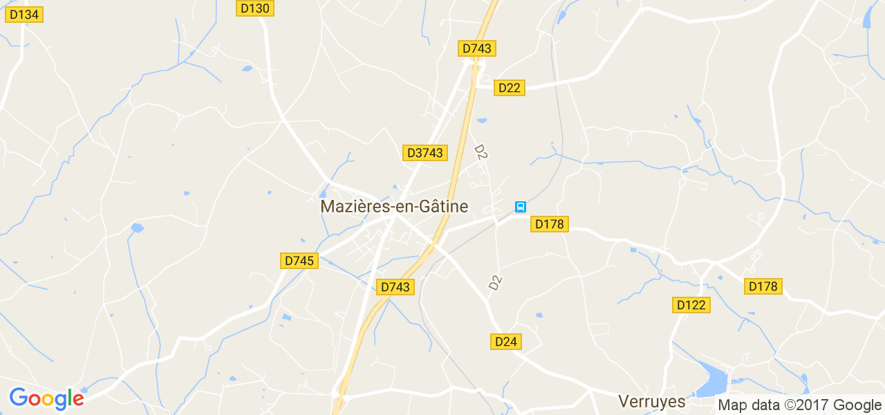 map de la ville de Mazières-en-Gâtine