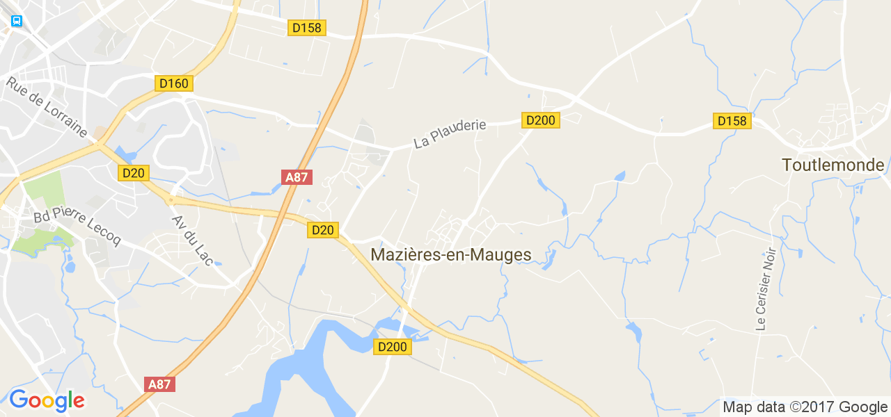 map de la ville de Mazières-en-Mauges