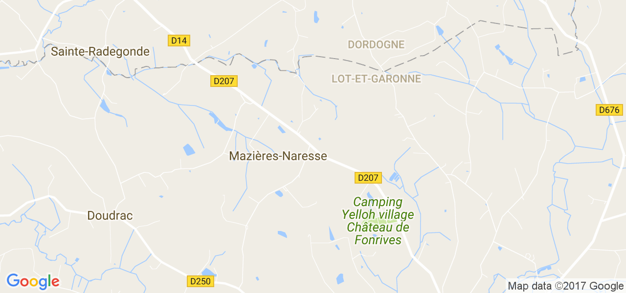 map de la ville de Mazières-Naresse