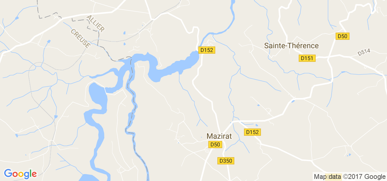 map de la ville de Mazirat