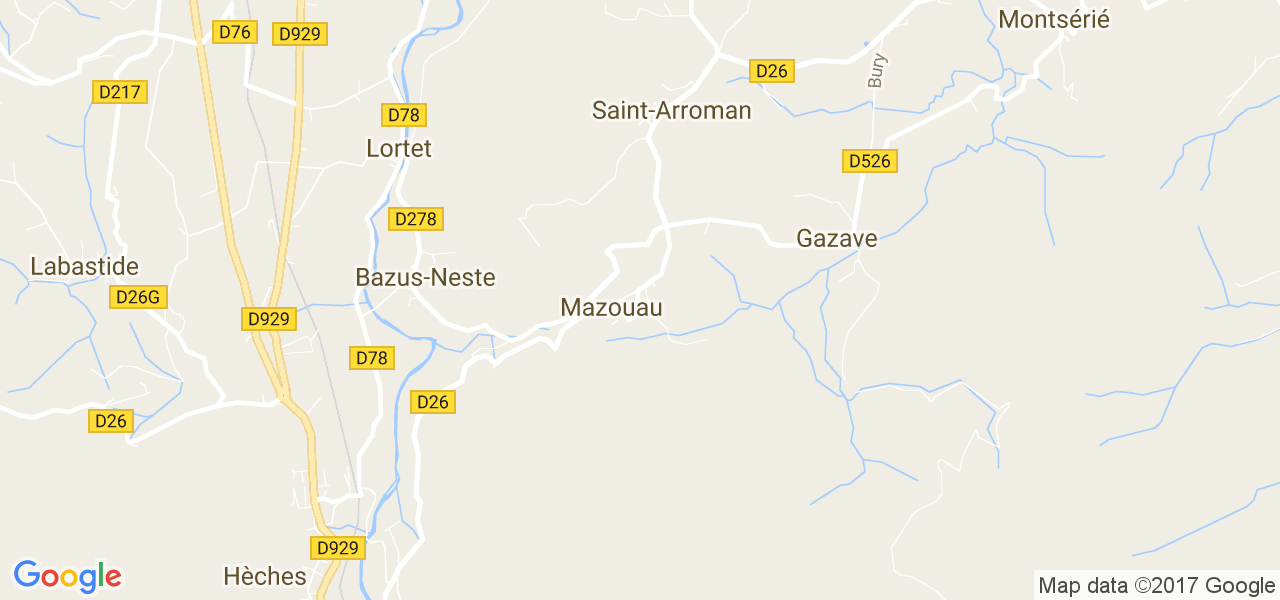 map de la ville de Mazouau