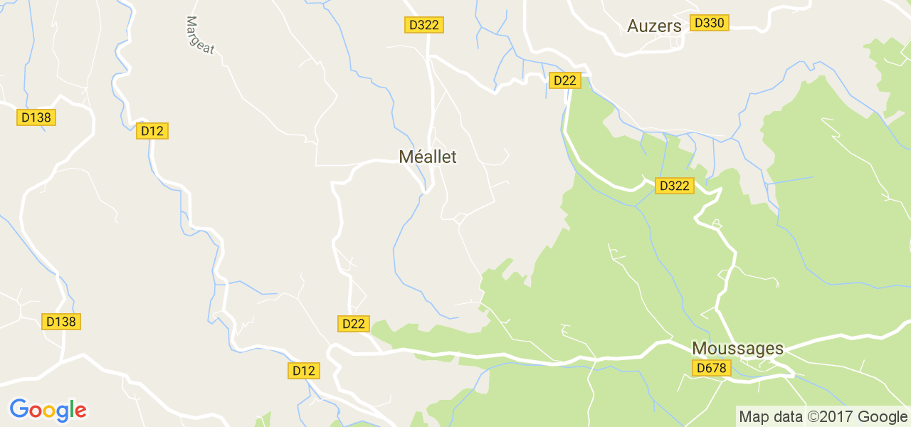 map de la ville de Méallet