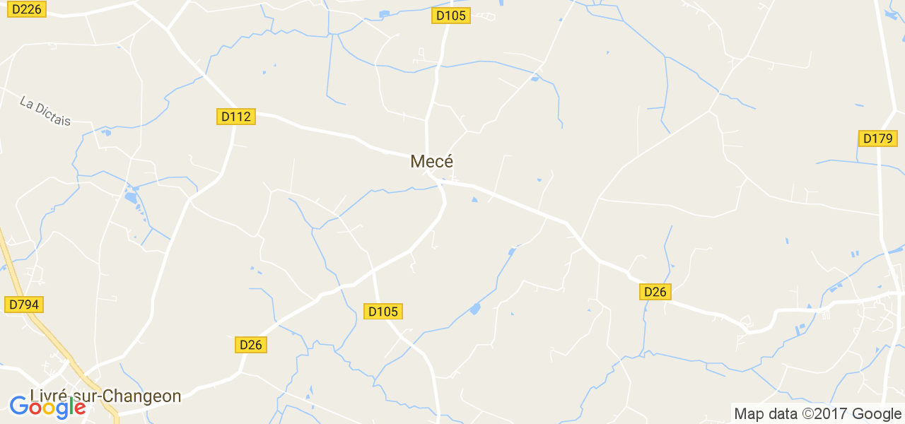 map de la ville de Mecé