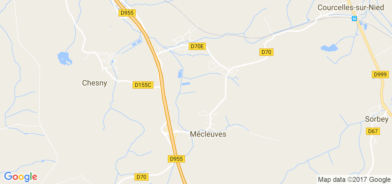 map de la ville de Mécleuves