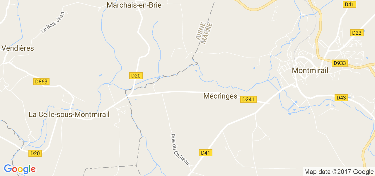 map de la ville de Mécringes