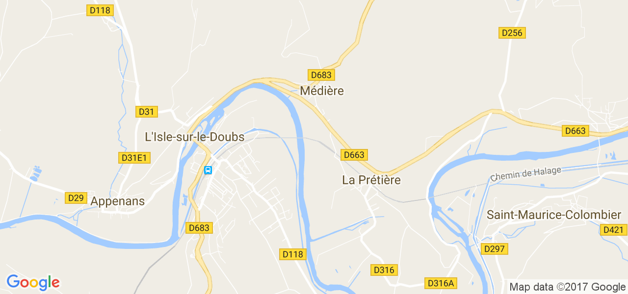 map de la ville de Médière