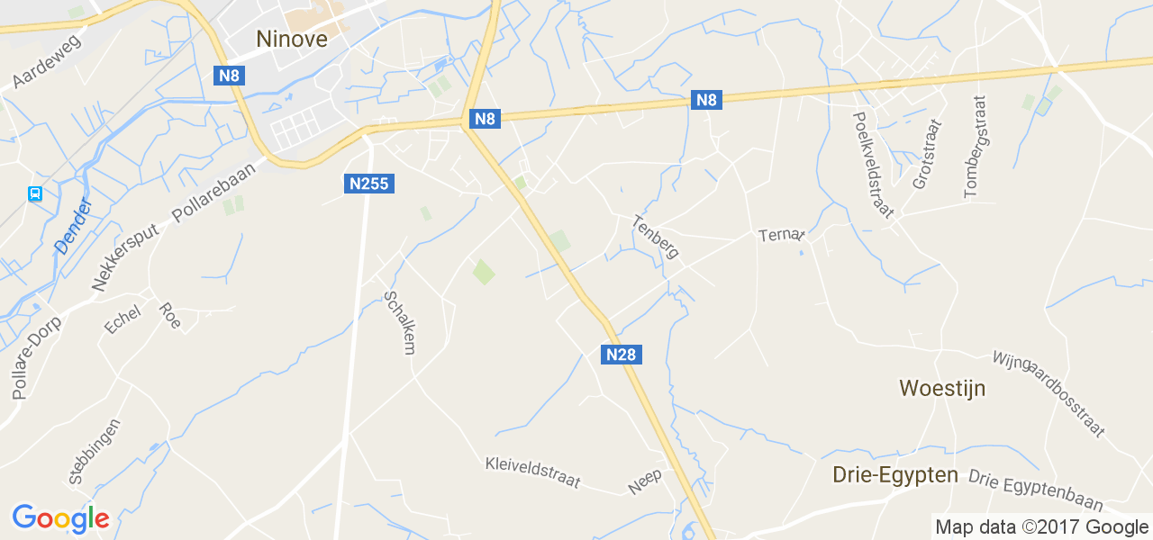 map de la ville de Meerbeke