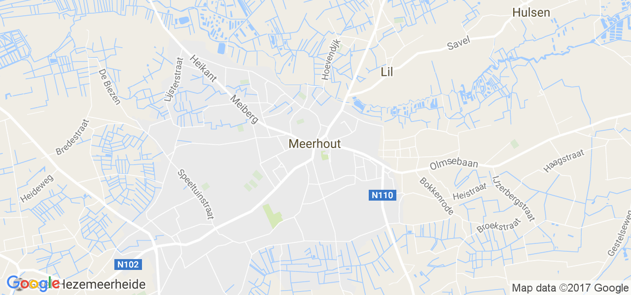 map de la ville de Meerhout