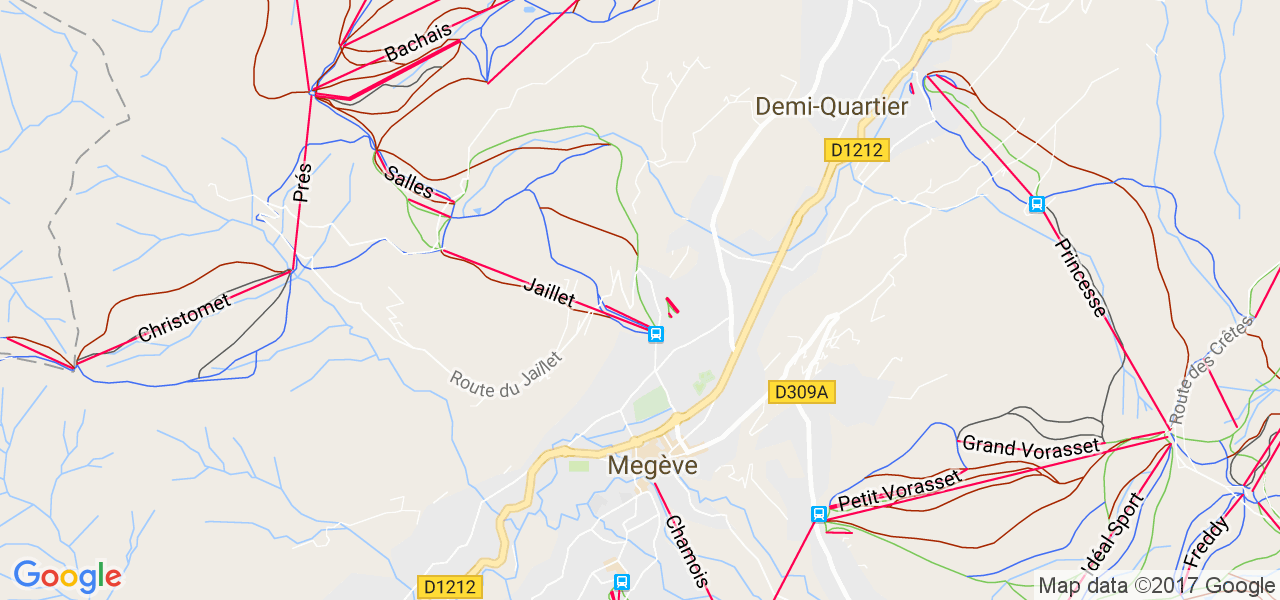 map de la ville de Megève