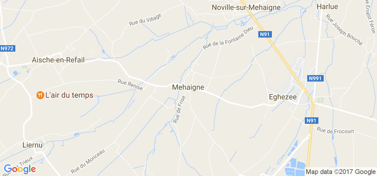 map de la ville de Mehaigne