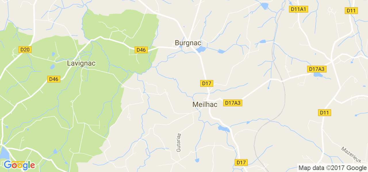 map de la ville de Meilhac