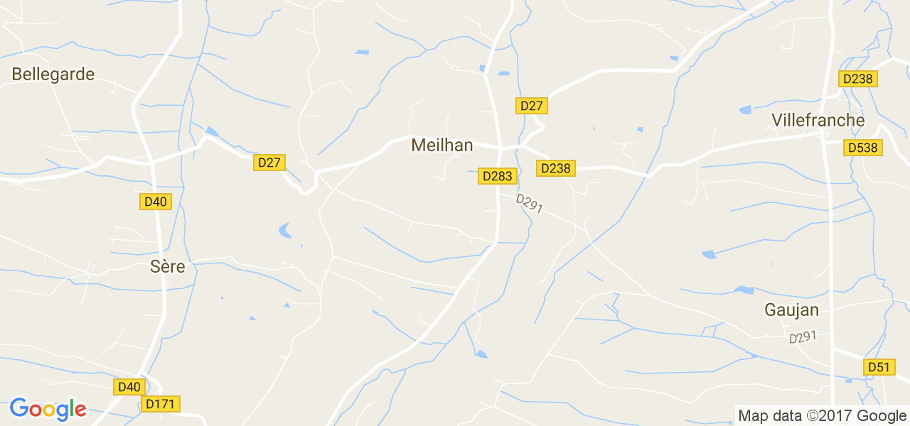 map de la ville de Meilhan