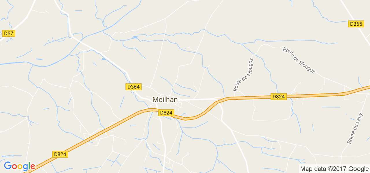 map de la ville de Meilhan