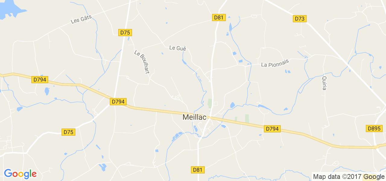 map de la ville de Meillac