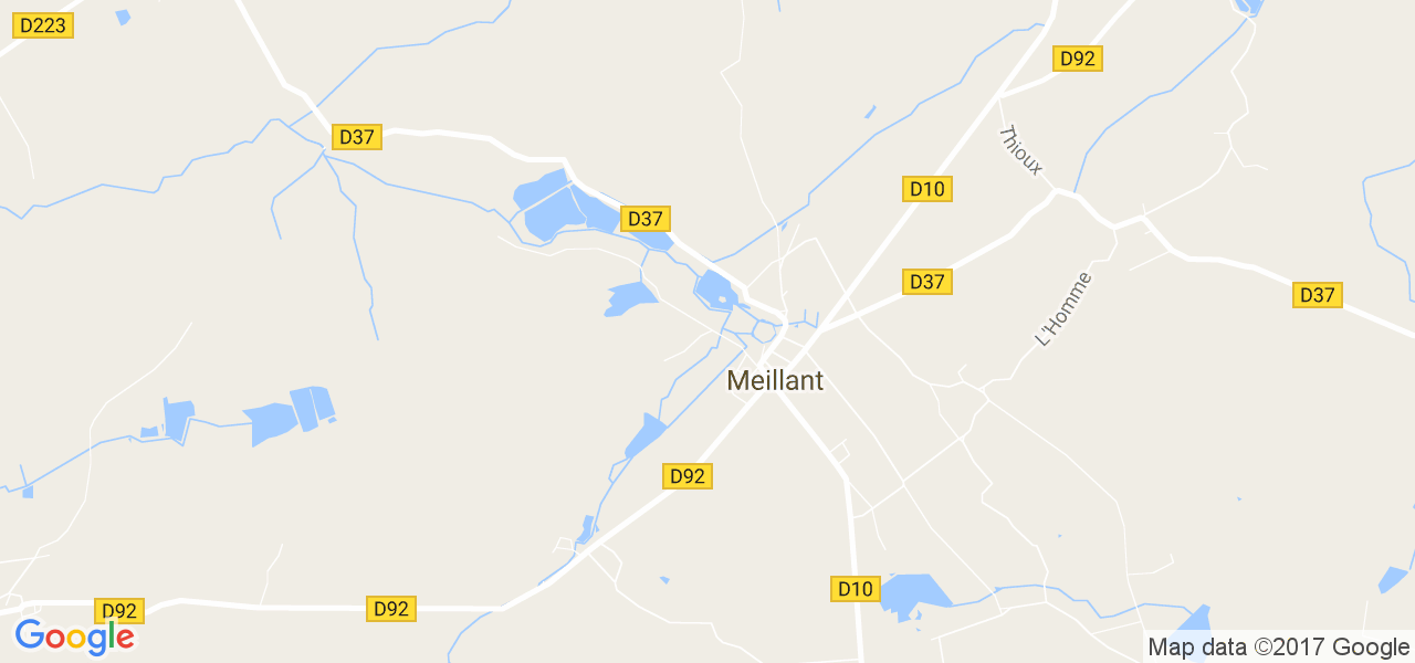 map de la ville de Meillant