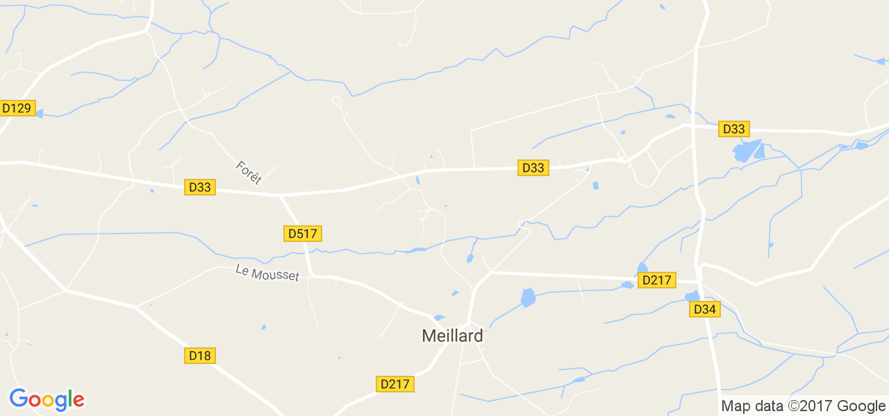 map de la ville de Meillard