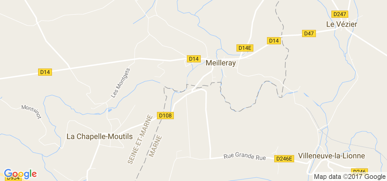 map de la ville de Meilleray