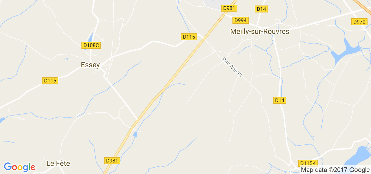 map de la ville de Meilly-sur-Rouvres