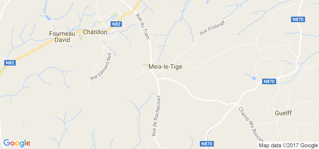 map de la ville de Meix-Le-Tige