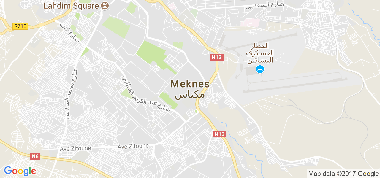 map de la ville de Meknès