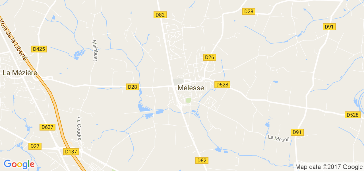 map de la ville de Melesse