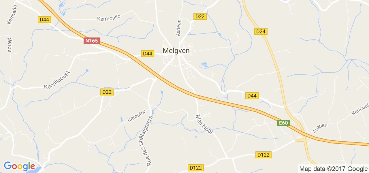 map de la ville de Melgven