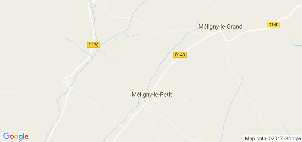 map de la ville de Méligny-le-Petit