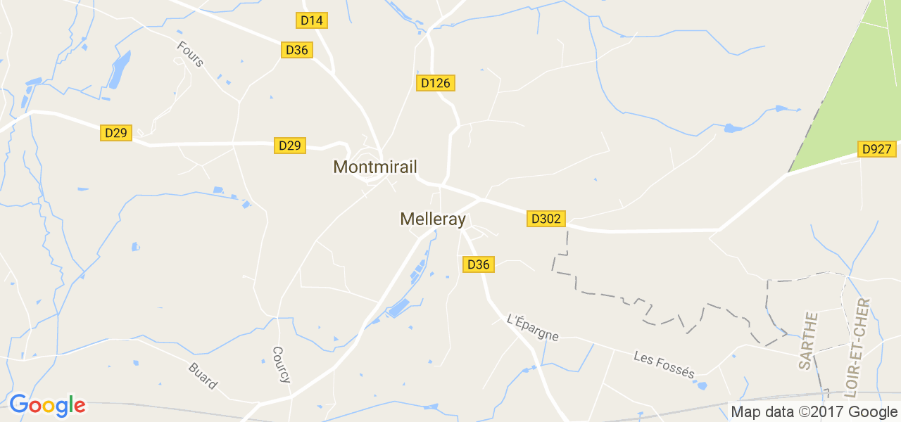 map de la ville de Melleray