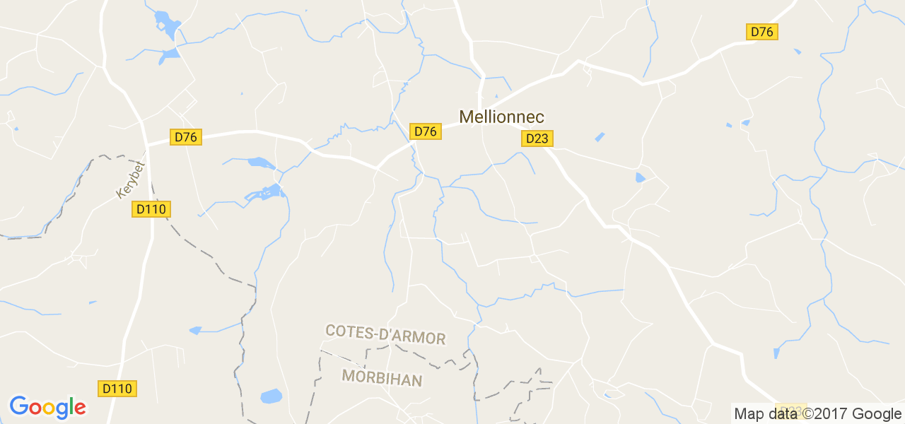 map de la ville de Mellionnec