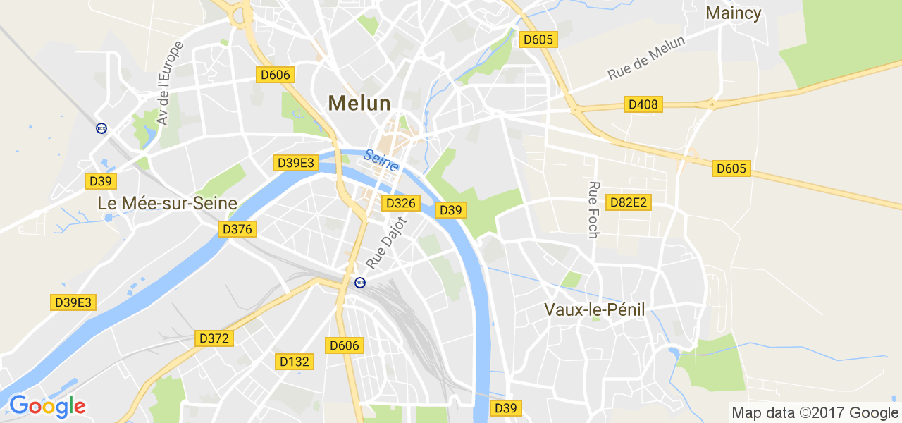 map de la ville de Melun