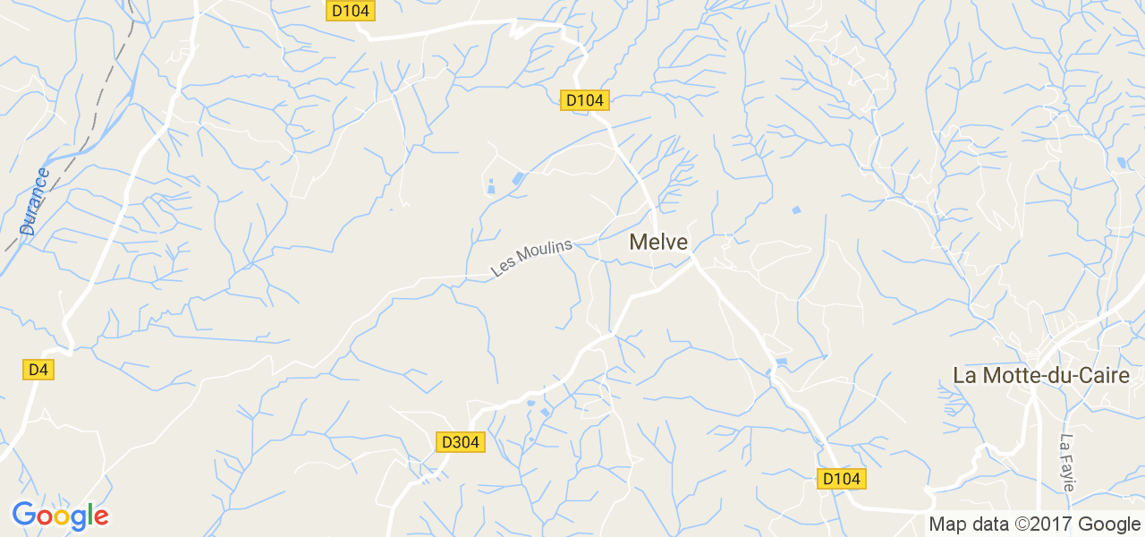 map de la ville de Melve