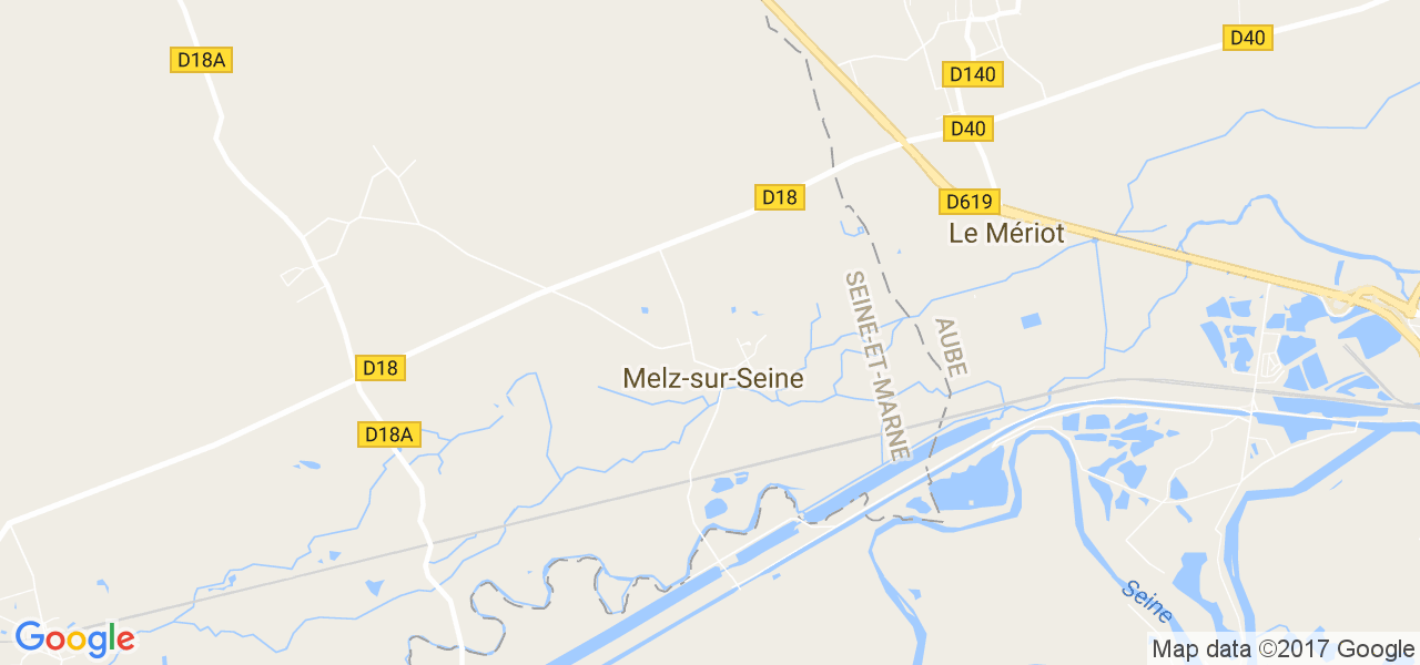 map de la ville de Melz-sur-Seine