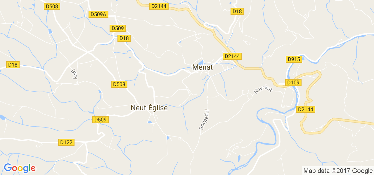 map de la ville de Menat