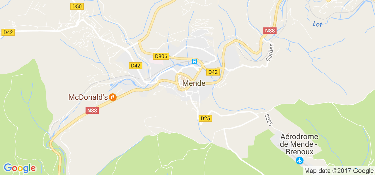 map de la ville de Mende