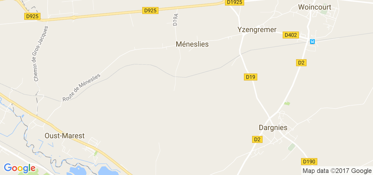 map de la ville de Méneslies