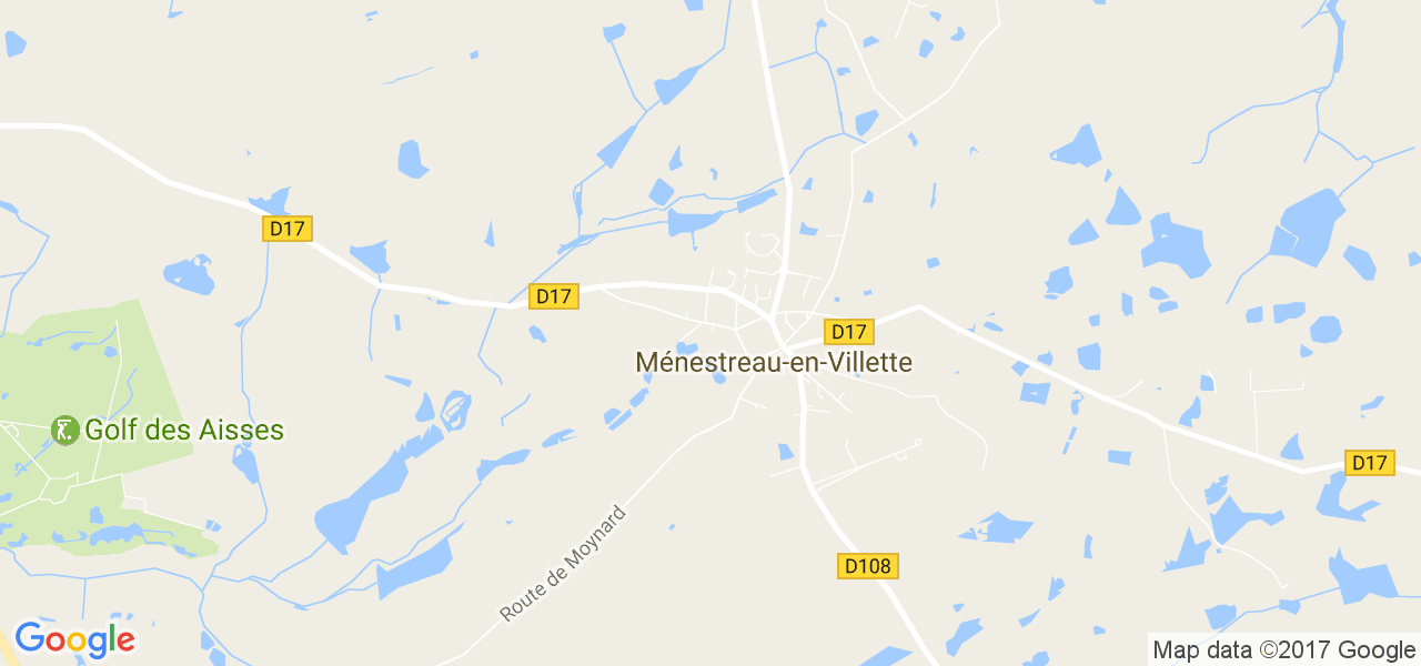 map de la ville de Ménestreau-en-Villette