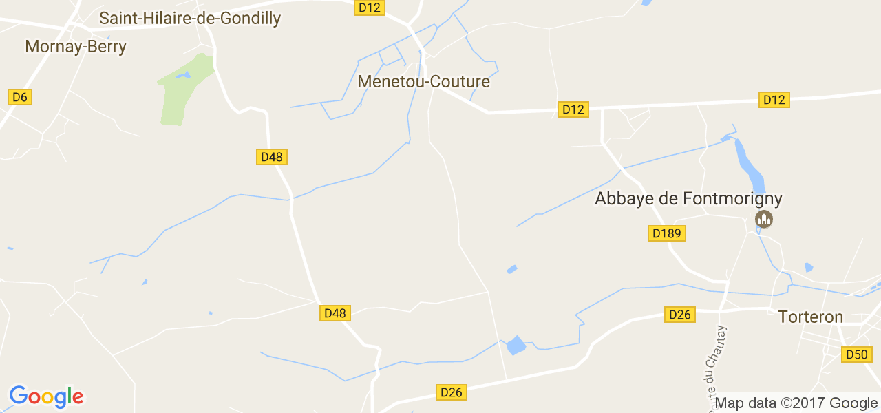 map de la ville de Menetou-Couture