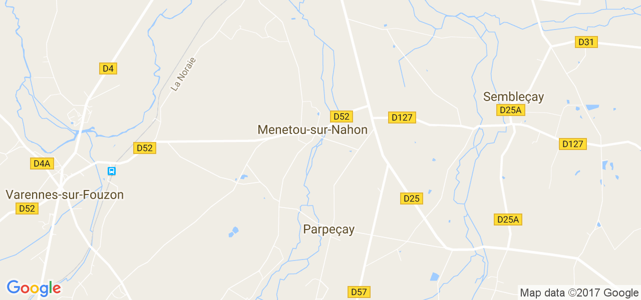 map de la ville de Menetou-sur-Nahon