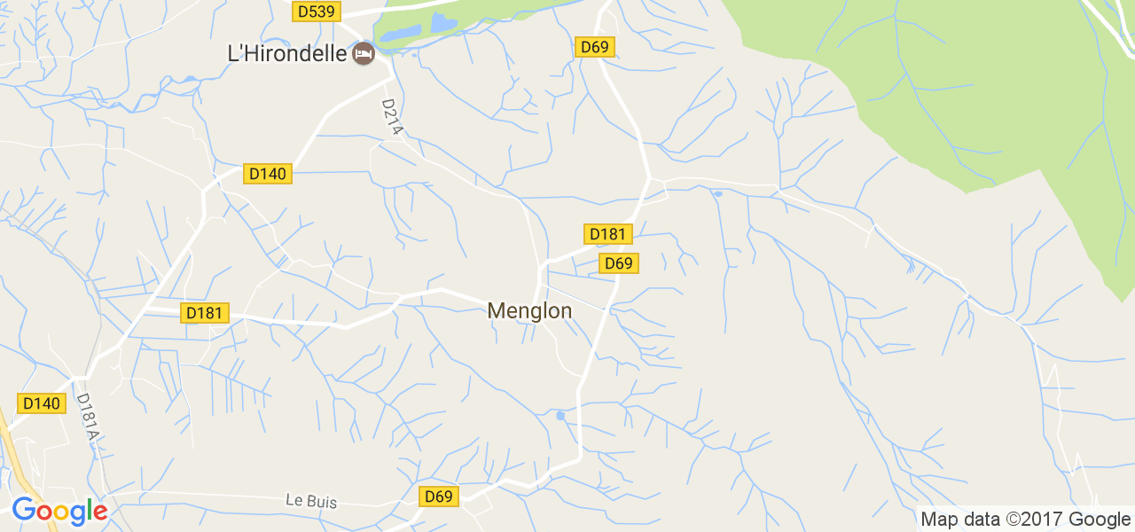 map de la ville de Menglon