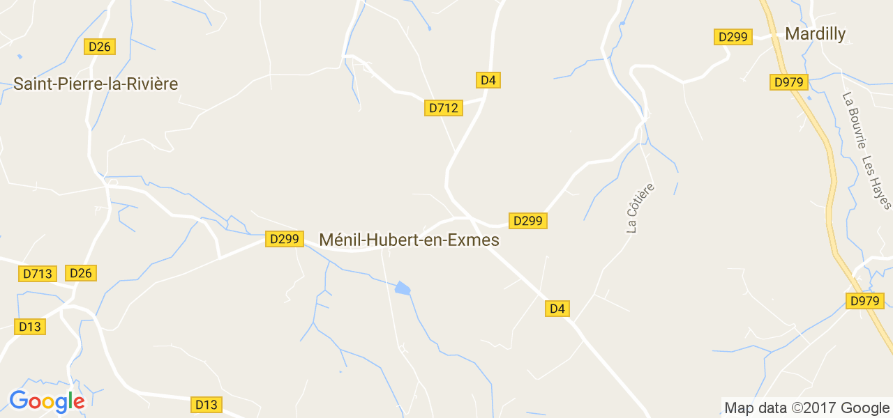 map de la ville de Ménil-Hubert-en-Exmes