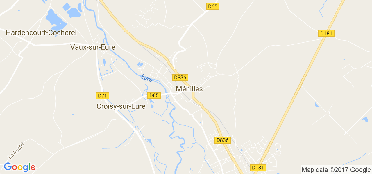 map de la ville de Ménilles